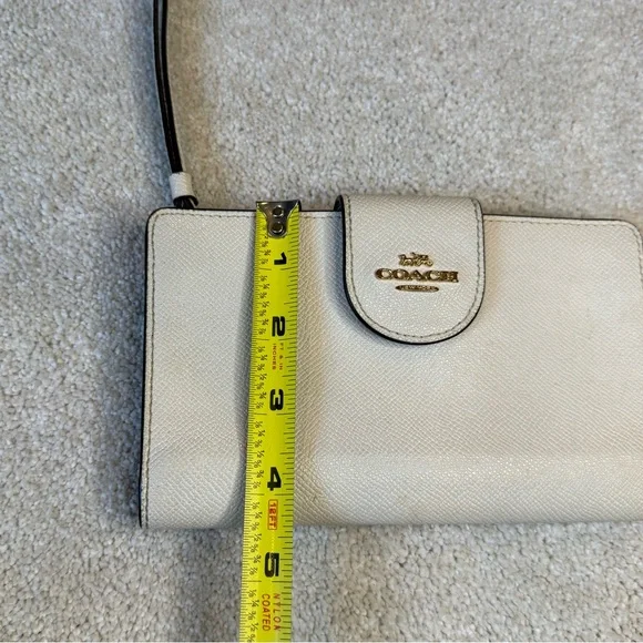 Coach Tech Phone Cream Leather Wallet - Picture 12 of 12